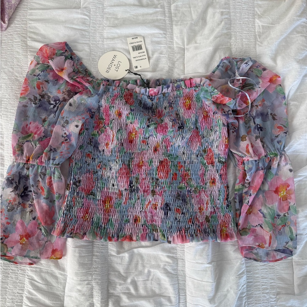 Lost + Wander Multicolor Floral Blouse